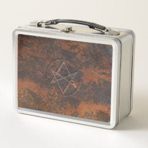 Falln Unicursal Hexagram Leather Metall Brotdose