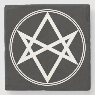 Falln Unicursal Hexagram-Weiß Steinuntersetzer