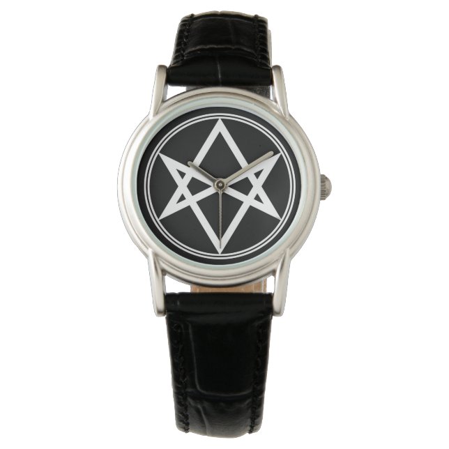 Falln Unicursal Hexagram White Armbanduhr (Vorderseite)