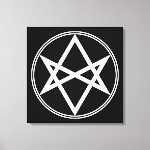 Falln Unicursal Hexagram White Leinwanddruck