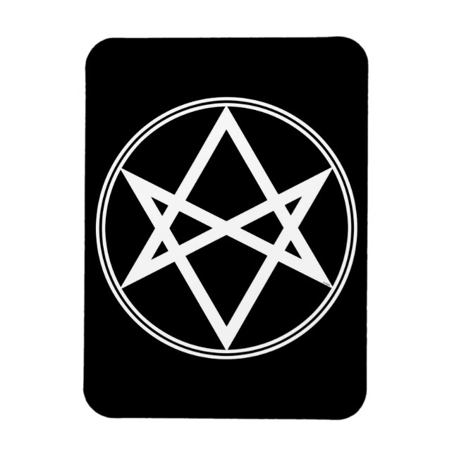Falln Unicursal Hexagram White Magnet (Vertikal)