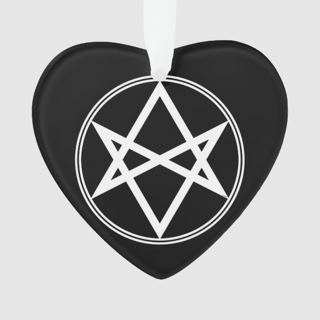 Falln Unicursal Hexagram White Ornament (Vorderseite)