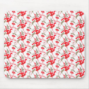 Falln Vintage Merry Christmas Kerzen Mousepad