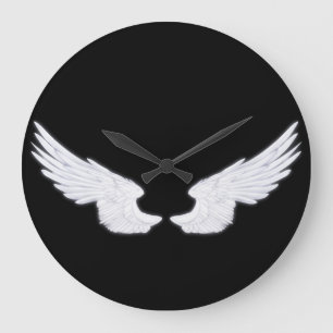 Falln White Angel Wings Große Wanduhr