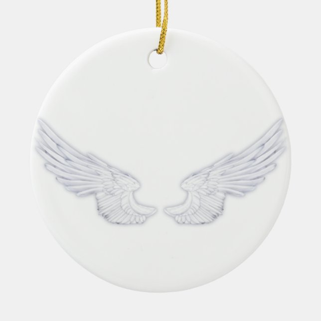 Falln White Angel Wings Keramikornament (Vorne)