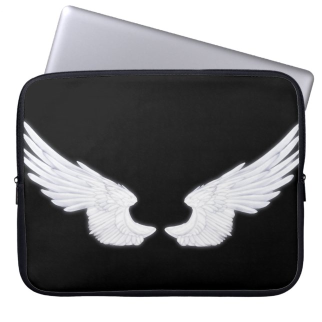 Falln White Angel Wings Laptopschutzhülle (Vorderseite)