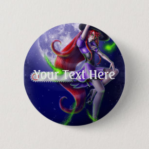 Falln Witchy PinUp Button