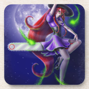 Falln Witchy PinUp Getränkeuntersetzer