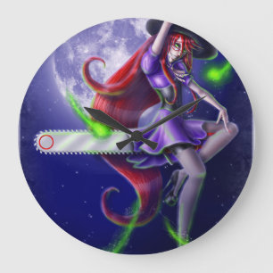 Falln Witchy PinUp Große Wanduhr
