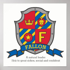 Fallon Boys F Name bedeutet heraldry Schild Poster