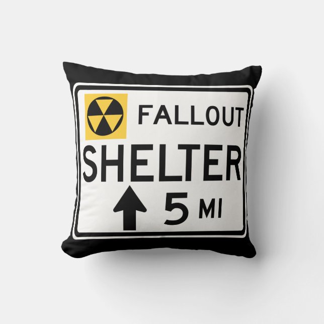 Fallout Shelter Sign Kissen (Vorderseite)