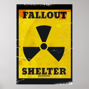 Fallout Shelter Vintage-Warnposter Poster