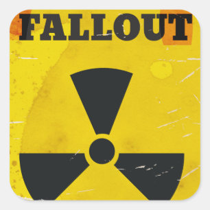 Fallout Shelter Vintage-Warnposter Quadratischer Aufkleber