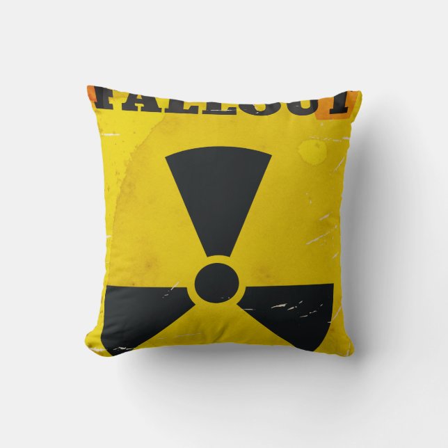 Fallout Shelter Vintages Warnposter Kissen (Vorderseite)
