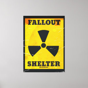 Fallout Shelter Vintages Warnposter Leinwanddruck