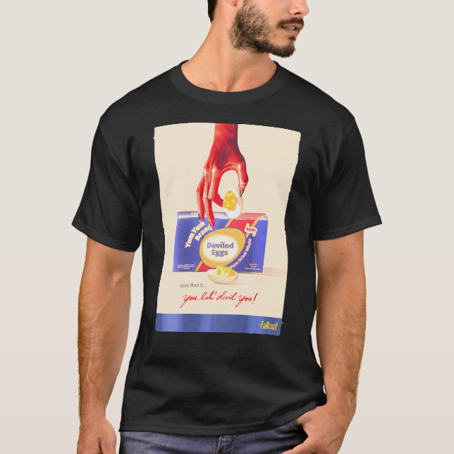 Fallout - Yum Yum Deviled Eggs Retro Ad T-Shirt (Vorderseite)