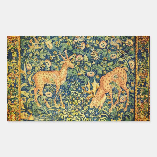 FALLOW-DECKPAIR, GOTHISCHE FANTASIE-BLUME, grün Rechteckiger Aufkleber (Vorderseite)