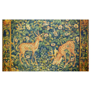 FALLOW-DECKPAIR, GOTHISCHE FANTASIE-BLUME, grün Stoff