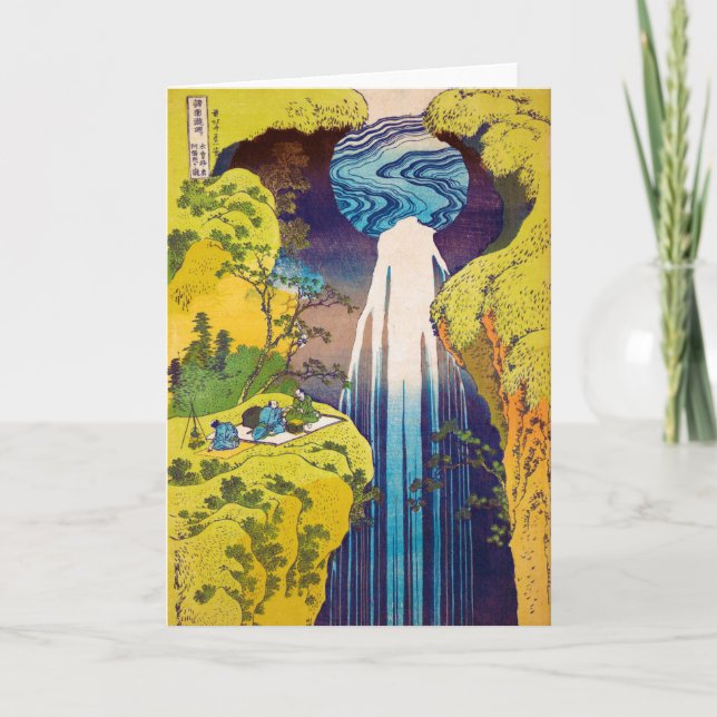 Falls, Katsushika Hokusai, Ukiyo-e Karte (Vorderseite)