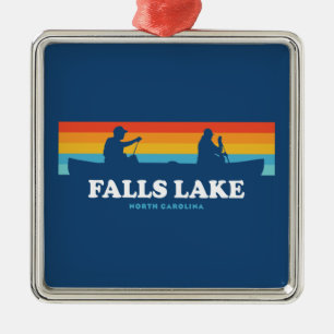 Falls Lake North Carolina Canoe Ornament Aus Metall