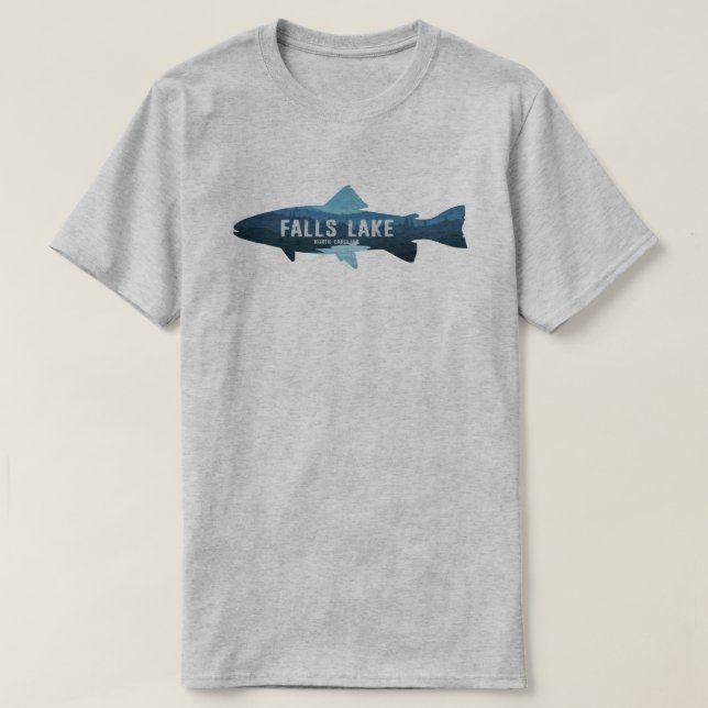 Falls Lake North Carolina Fish T-Shirt (Design vorne)