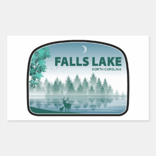 Falls Lake North Carolina Hirsche Rechteckiger Aufkleber