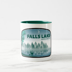 Falls Lake North Carolina Hirsche Zweifarbige Tasse