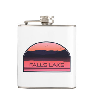 Falls Lake North Carolina Red Sunrise Flachmann