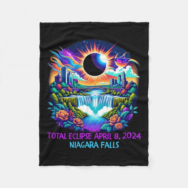 Falls New York Ny Total Solar Eclipse 8. April Fleecedecke (Vorderseite)