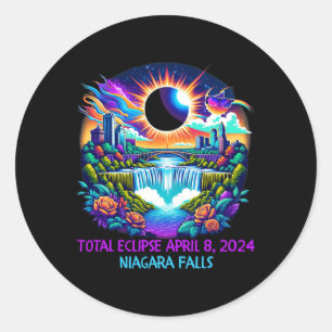 Falls New York Ny Total Solar Eclipse 8. April Runder Aufkleber
