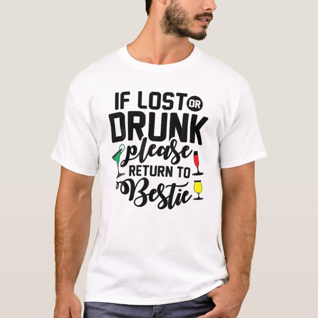 Falls verloren oder Betrunken, kehren Sie bitte na T-Shirt (Vorderseite)