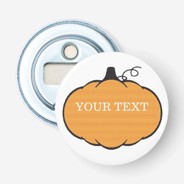 Fallsaison Pumpkin Zeichne benutzerdefinierten Tex Flaschenöffner (Vorderseite)