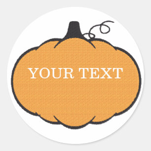 Fallsaison Pumpkin Zeichne benutzerdefinierten Tex Runder Aufkleber