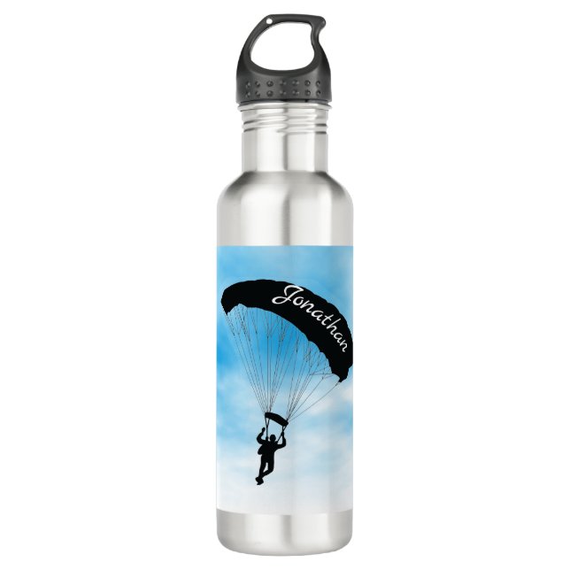 Fallschirmspringen Design Wasserflasche Edelstahlflasche (Vorderseite)