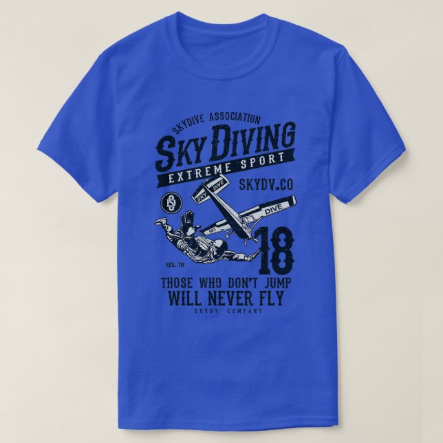 Fallschirmspringen Skydive Skydiver T-Shirt (Design vorne)