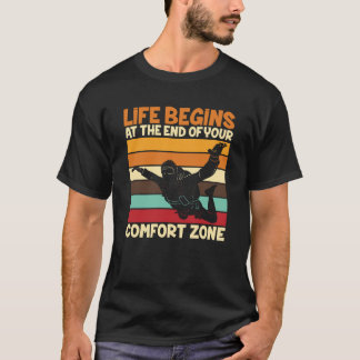 Fallschirmspringen Skydiver Ende der Komfortzone T-Shirt