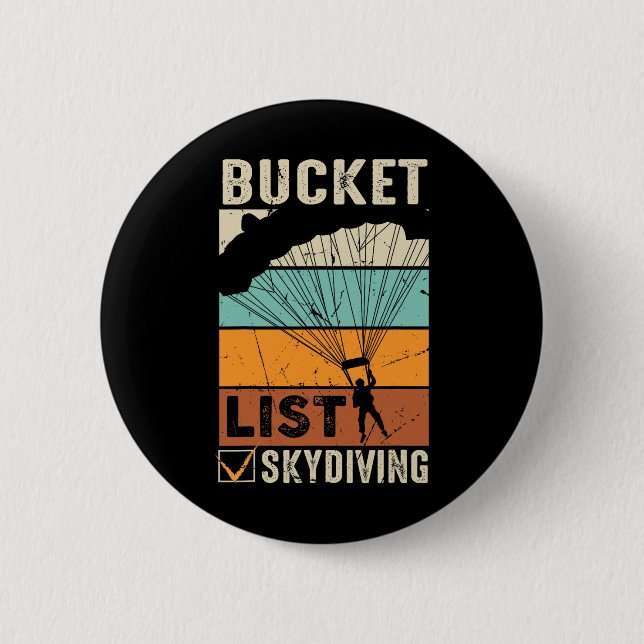 Fallschirmspringen Skydiver Instructor Bucket List Button (Vorderseite)