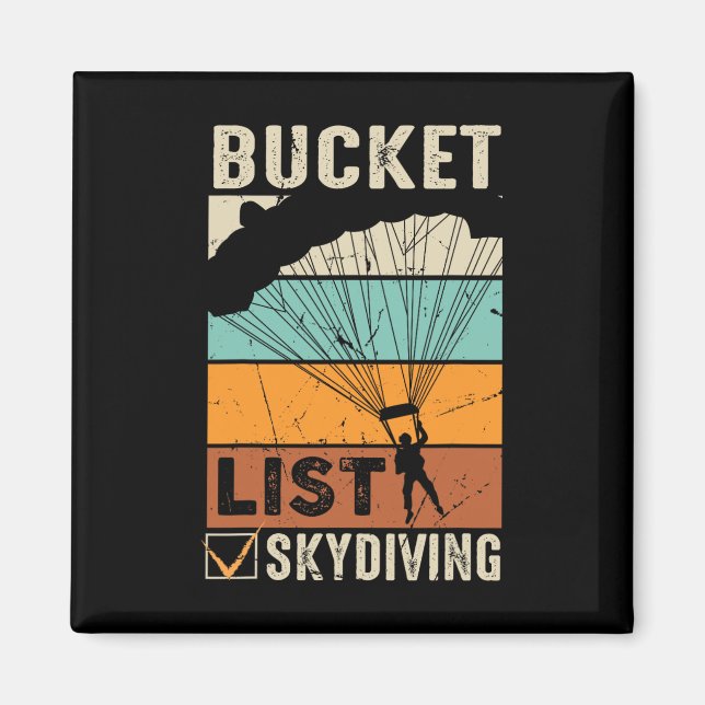 Fallschirmspringen Skydiver Instructor Bucket List Magnet (Vorne)
