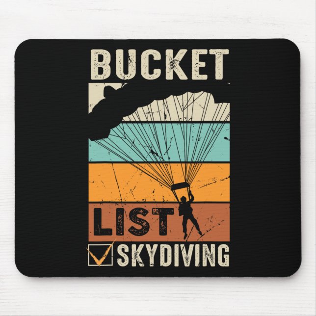 Fallschirmspringen Skydiver Instructor Bucket List Mousepad (Vorne)