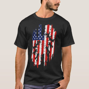 Fallschirmspringen Skydiving Amerikanische USA-Fla T-Shirt