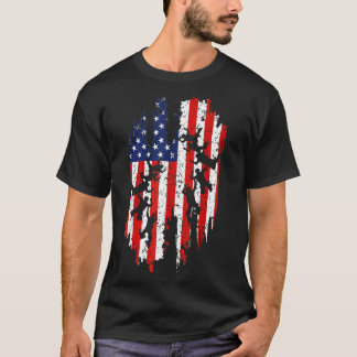 Fallschirmspringen Skydiving Amerikanische USA-Fla T-Shirt