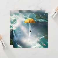 Fallschirmspringen über Niagarafälle in einem Korb