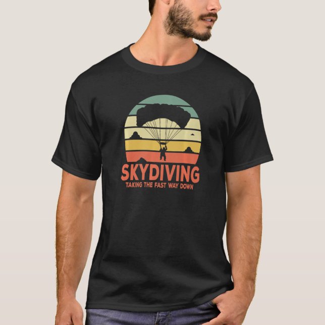 Fallschirmspringen Vintage Skydive-Schnelligkeit T-Shirt (Vorderseite)