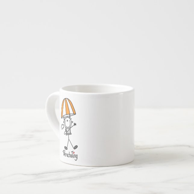 Fallschirmspringende Stabfigur Espressotasse (Vorderseite Links)