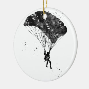 Fallschirmspringer Keramik Ornament