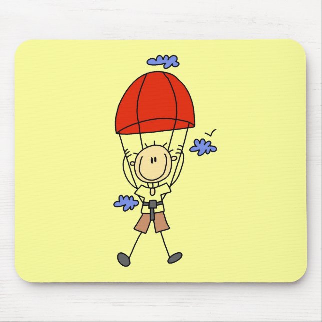 Fallschirmspringer-Stick-Figur Mousepad (Vorne)