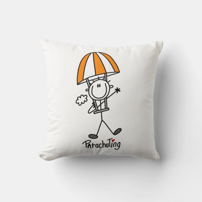 Fallschirmspringer-Stickfigur Kissen (Vorderseite)