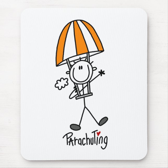 Fallschirmspringer-Strichmännchen Mousepad (Vorne)