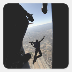 Fallschirmteam der US-Luftwaffe Quadratischer Aufkleber