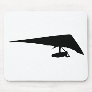 Fallsegelflugzeugschwarzikone Mousepad